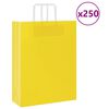 vidaXL Sacs en papier 250 pcs avec poign&eacute;es jaune 32x12x42 cm