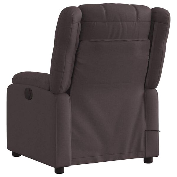 vidaXL Fauteuil de massage inclinable Marron foncé Tissu