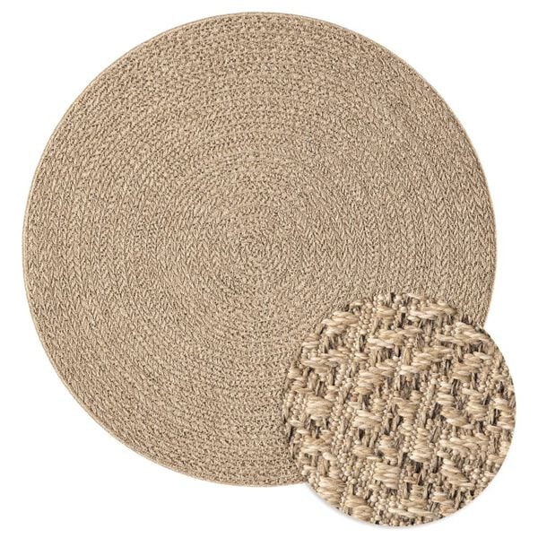 vidaXL Tapis ZIZUR &Oslash; 200 cm aspect de jute int&eacute;rieur et ext&eacute;rieur