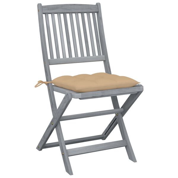 vidaXL Chaises pliables d'ext&eacute;rieur lot de 2 et coussins Bois d'acacia