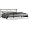 vidaXL Cadre de lit m&eacute;tal sans matelas avec t&ecirc;te de lit noir 200x200cm