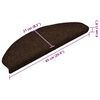 vidaXL Tapis d'escalier auto-adh&eacute;sifs 20 pi&egrave;ces 65 x 21 x 4 cm Marron Demi-rond Grand