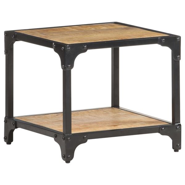 vidaXL Table basse 40x40x36 cm Bois massif de manguier brut