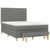 vidaXL Sommier &agrave; lattes de lit avec matelas Gris fonc&eacute; 140x190cm Tissu
