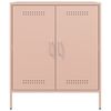vidaXL Buffet rose 68x39x79 cm acier