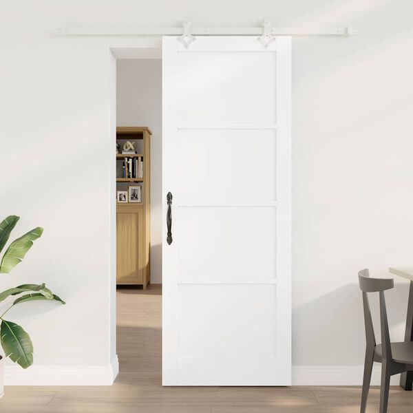 vidaXL Porte coulissante Blanc 78 x 211 cm Pin massif