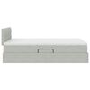 vidaXL Lit de Rangement avec matelas Gris clair 120 x 200 cm Velours
