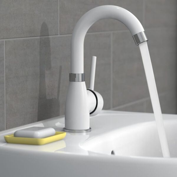 EISL Mitigeur de lavabo FUTURA blanc-chrome