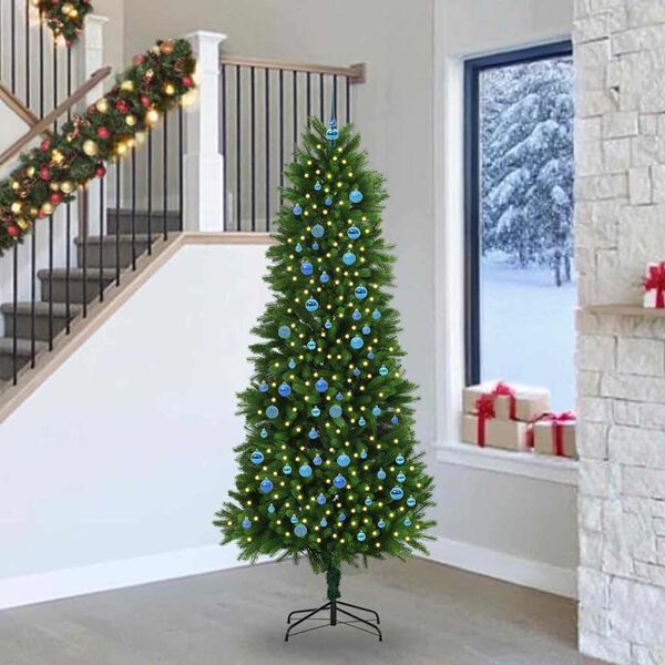 vidaXL Sapin de No&euml;l avec 300 LED avec support Vert 240 cm PE