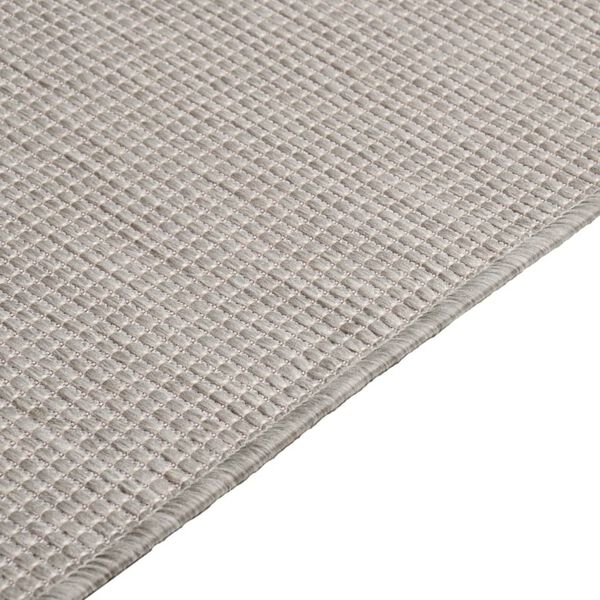 vidaXL Tapis &agrave; tissage plat d'ext&eacute;rieur 80x250 cm gris clair