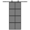 vidaXL Porte coulissante avec kit de quincaillerie noir 90x205 cm