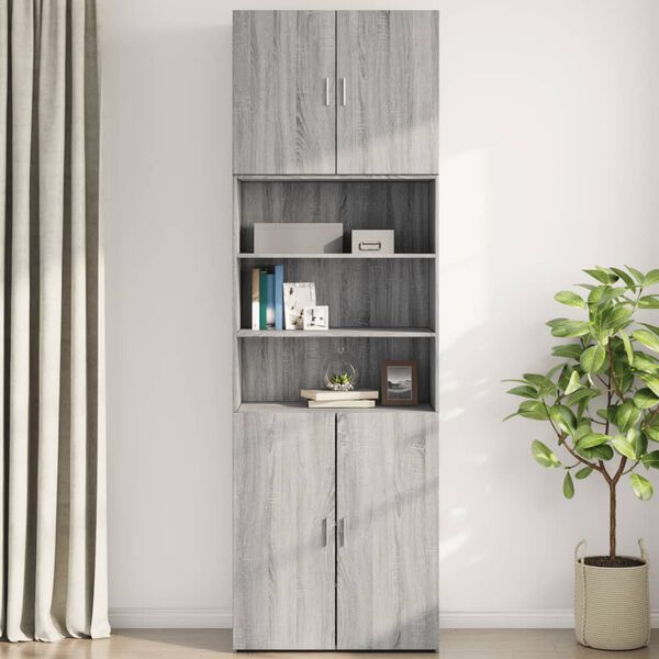 vidaXL Armoire murale sonoma gris 80x42,5x64 cm bois d'ing&eacute;nierie