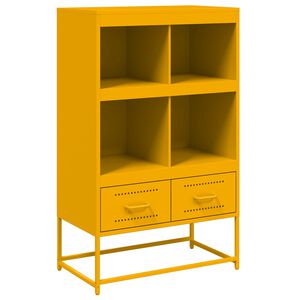 vidaXL Buffet haut jaune moutarde 68x39x111,5 cm acier