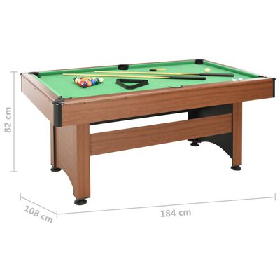 vidaXL Table de billard 184x108x82 cm Marron