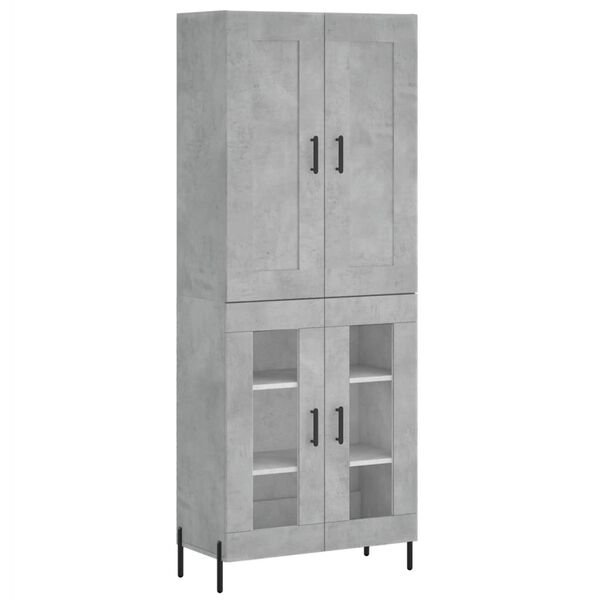 vidaXL Buffet haut Gris b&eacute;ton 69,5x34x180 cm Bois d'ing&eacute;nierie