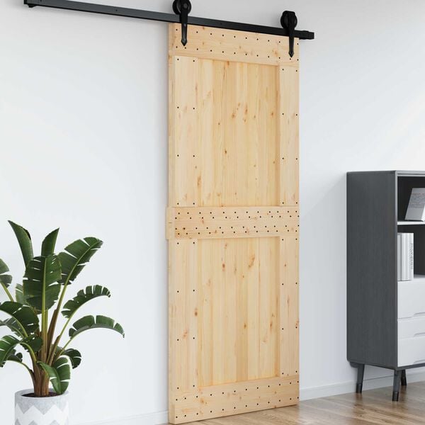 vidaXL Porte NARVIK Naturel 95 x 210 cm Bois de pin massif