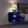 vidaXL &Eacute;tag&egrave;re flottante avec lumi&egrave;re LED 2 pcs Noir 40 x 28,5 x 40 cm