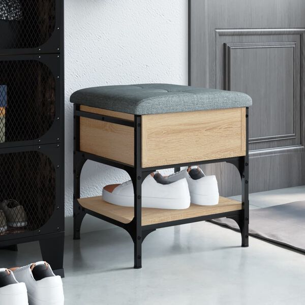 vidaXL Banc à chaussures chêne sonoma 42x42x45 cm bois d'ingénierie