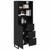 vidaXL Haut Armoire Ch&ecirc;ne noir 69,5 x 34 x 180 cm Bois d'ing&eacute;nierie