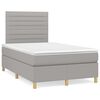 vidaXL Sommier &agrave; lattes de lit matelas LED gris clair 120x190 cm tissu