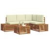 vidaXL Ensemble de canap&eacute;s d'ext&eacute;rieur 5 Pi&egrave;ce Naturel et Cr&egrave;me