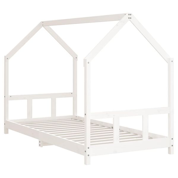 vidaXL Cadre de lit pour enfants blanc 90x200 cm bois de pin massif