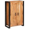 vidaXL Highboard avec portes Marron Bois d'acacia massif et m&eacute;tal