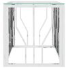 vidaXL Table basse 110x45x45 cm acier inoxydable et verre
