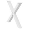 vidaXL Pieds de table &agrave; manger en forme de X, 2 pi&egrave;ces, blanc, 90 x (72-73) cm, acier