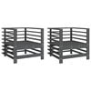vidaXL Chaises de jardin lot de 2 gris bois massif de pin