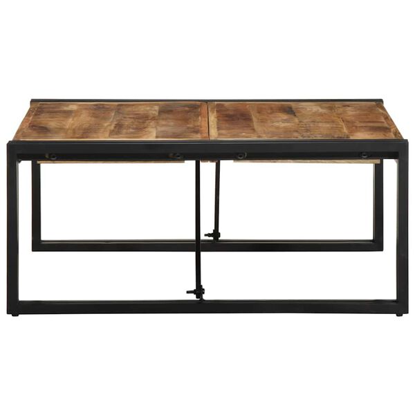 vidaXL Table basse 80x80x35 cm bois de manguier massif brut
