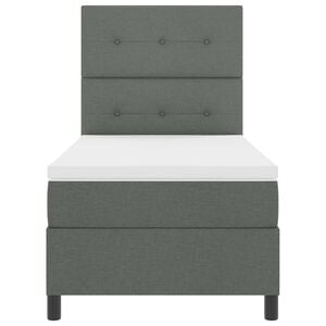 vidaXL Lit &agrave; ressorts avec matelas Gris fonc&eacute; 80 x 200 cm tissu