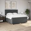 vidaXL Sommier &agrave; lattes de lit avec matelas Gris fonc&eacute; 200x200cm Tissu