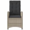 vidaXL Chaise inclinable de jardin coussins gris clair r&eacute;sine tress&eacute;e