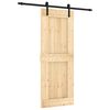 vidaXL Porte coulissante Naturel et noir 80 x 210 cm