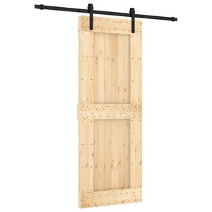 vidaXL Porte coulissante Naturel et noir 80 x 210 cm