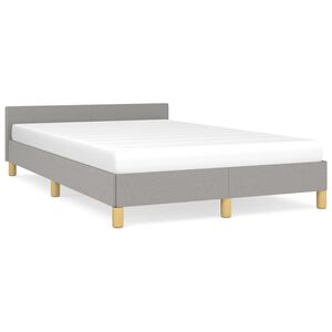 vidaXL Cadre de lit sans matelas gris clair 120x190 cm tissu