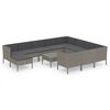 vidaXL Salon de jardin 12 pcs avec coussins R&eacute;sine tress&eacute;e Gris