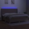 vidaXL Sommier &agrave; lattes de lit matelas et LED Taupe 200x200 cm Tissu