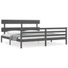 vidaXL Cadre de lit sans matelas gris 200x200 cm bois massif