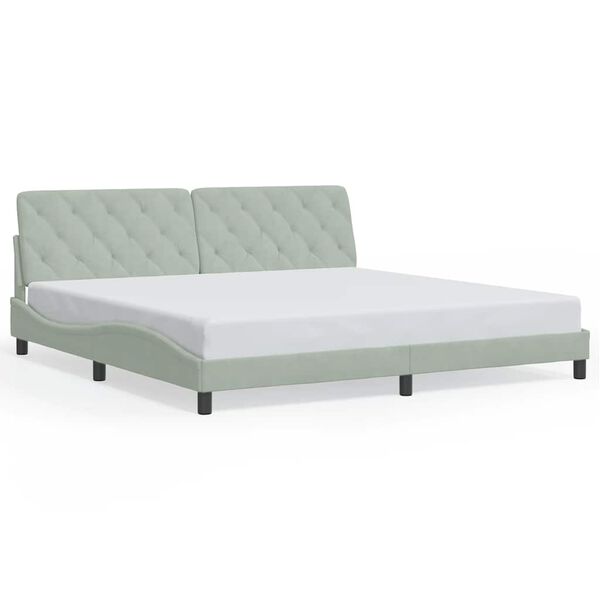 vidaXL Cadre de lit sans matelas gris clair 200x200 cm velours