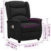 vidaXL Fauteuil électrique de massage Noir Tissu