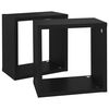 vidaXL &Eacute;tag&egrave;res cube murales 2 pcs Noir 26x15x26 cm