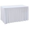 vidaXL Nappes &eacute;lastiques de table avec jupon 2 pcs 120x60,5x74cm Blanc