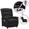 vidaXL Fauteuil électrique de massage Noir Tissu
