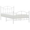 vidaXL Cadre de lit métal sans matelas et pied de lit blanc 100x190 cm