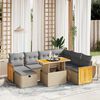 vidaXL Salon de jardin avec coussins 8 pcs beige r&eacute;sine tress&eacute;e