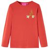 T-shirt enfants &agrave; manches longues rouge br&ucirc;l&eacute; 104
