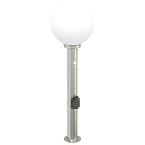 vidaXL Borne lumineuse avec d&eacute;tecteur et prise 80 cm acier inoxydable IP44