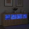 vidaXL Buffet avec lumières LED chêne sonoma 163x37x67 cm